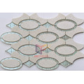 Tawny Color Glass Mix Quartz Water Jet Mosaic (CFW49)